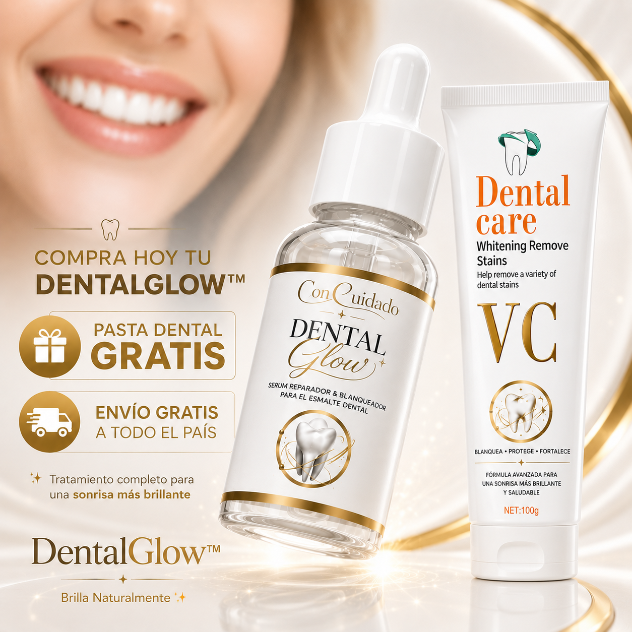 DentalGlow™ – Reparación y Blanqueamiento Total