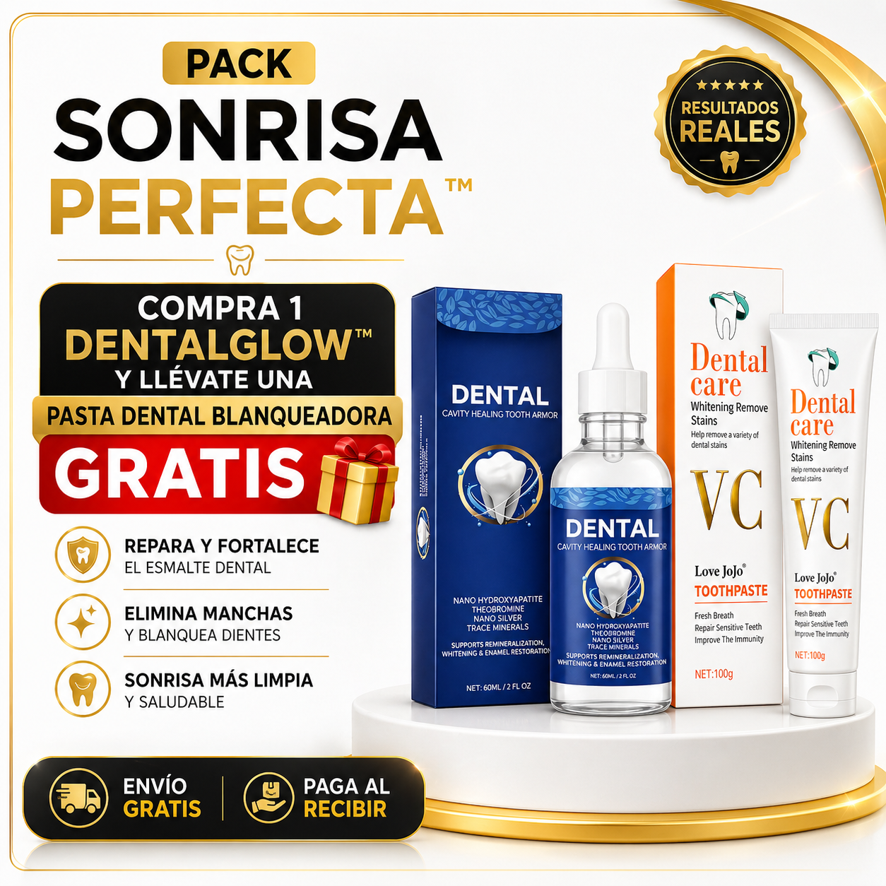 DentalGlow™ – Reparación y Blanqueamiento Total